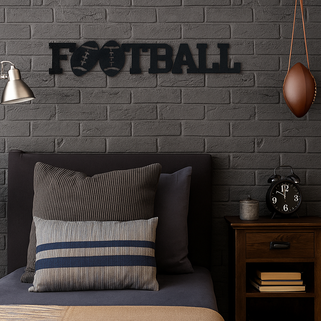 Football Sports Word - Handcrafted American-made décor